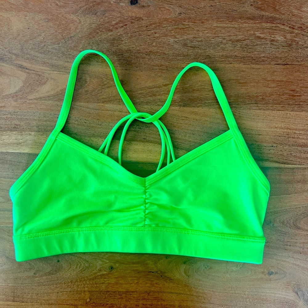 ALO Yoga Neon Green Bra Top (S)